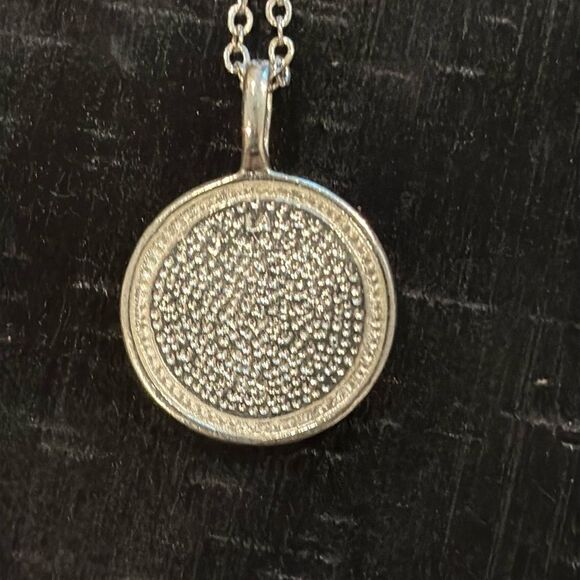 FINE SILVER PLATED "THE WORLD NEEDS YOUR BEAUTIFUL light" Pave PENDANT Necklace - Picture 2 of 5